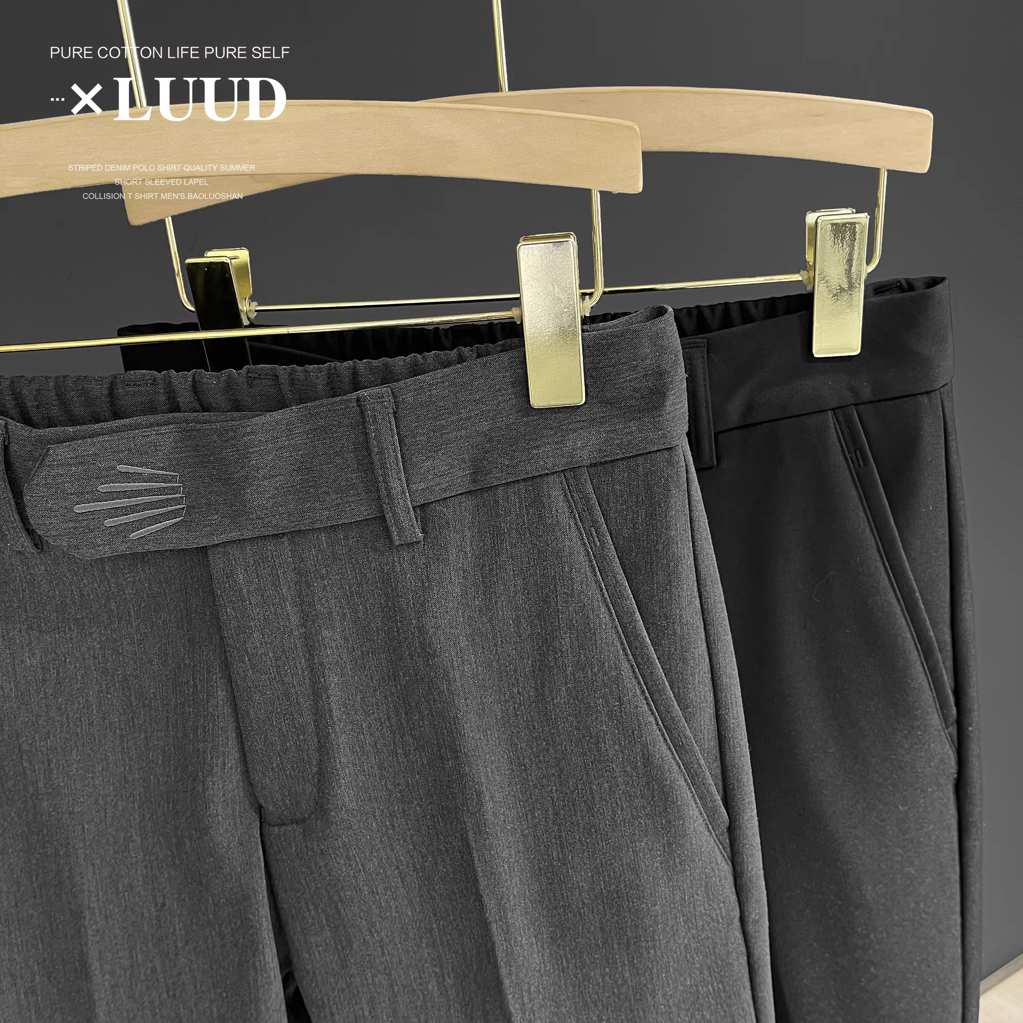 Khuyến mãi đặc biệt: Quần âu nam ống đứng chất liệu vải lót lông cừu, dày dặn, phong cách Anh, sang trọng nhẹ nhàng, màu trơn, thêu nhỏ, quần dài.