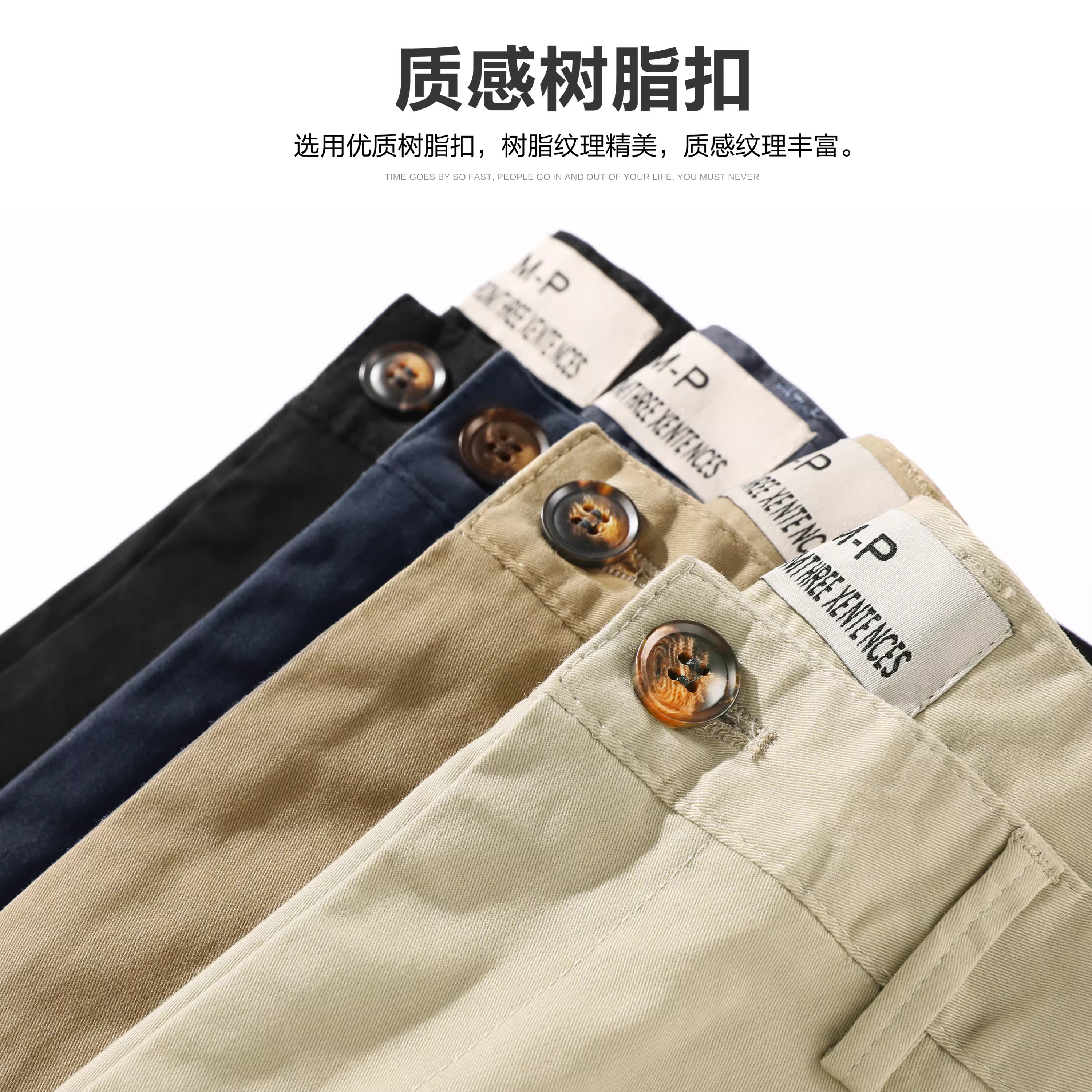 LUUD mùa thu quần cotton nguyên chất quần crop nam hợp thời trang màu trơn quần âu phong cách Hàn Quốc quần ống côn dáng ôm vừa vặn quần nam