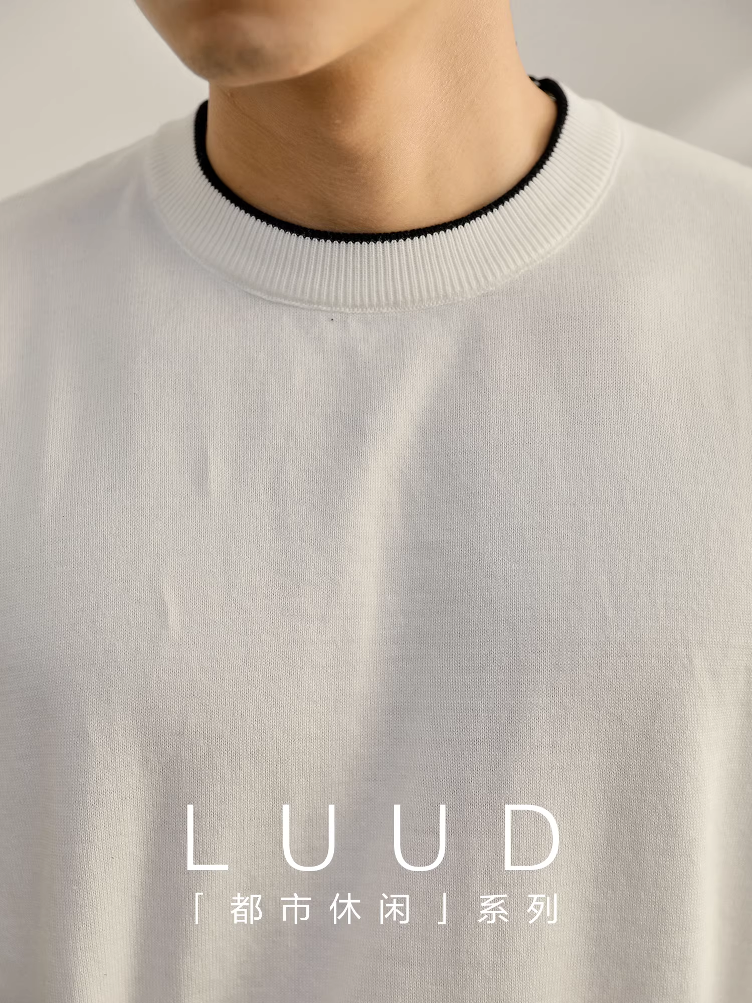 Áo thun dệt kim ngắn tay cổ tròn phối màu LUUD dành cho nam, phong cách sang trọng nhẹ nhàng mùa hè, ôm vừa vặn, thân thiện với làn da và thoáng khí