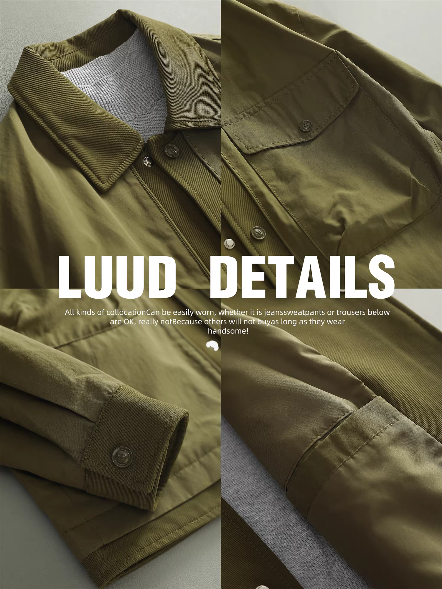 Ưu đãi đặc biệt: Áo khoác công nhân dáng rộng cổ điển dành cho nam, áo khoác phi công thời trang thu mới, kiểu dáng casual.
