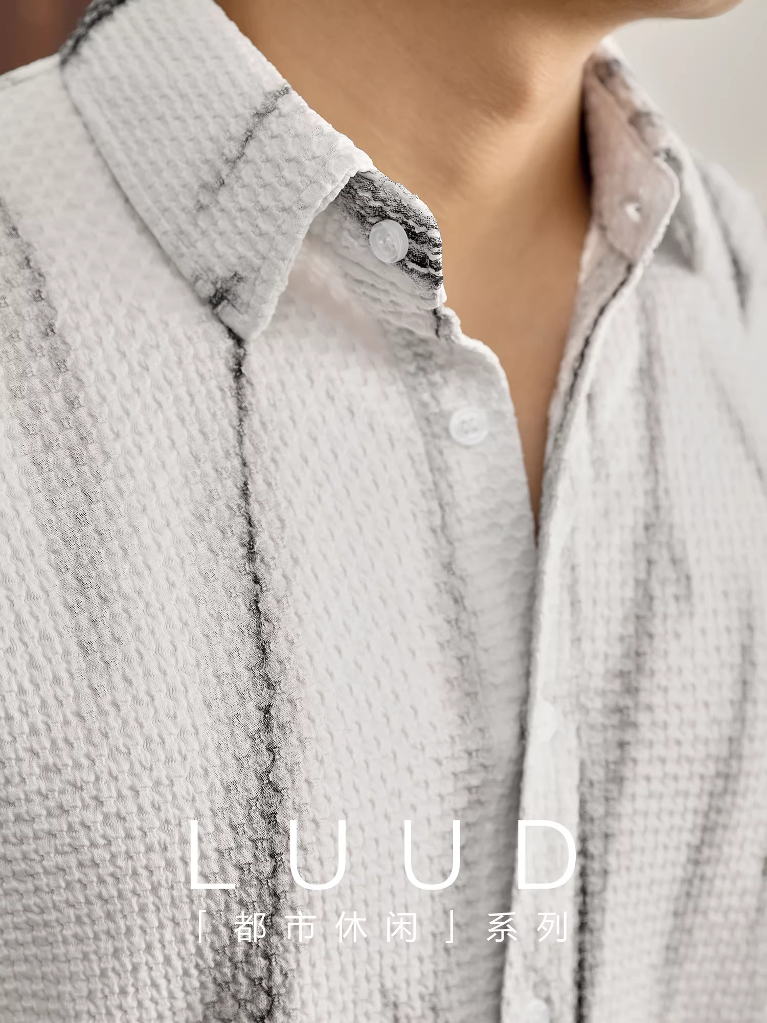 Áo sơ mi dài tay nam in họa tiết mực nước phong cách độc đáo, họa tiết nổi bồng bềnh