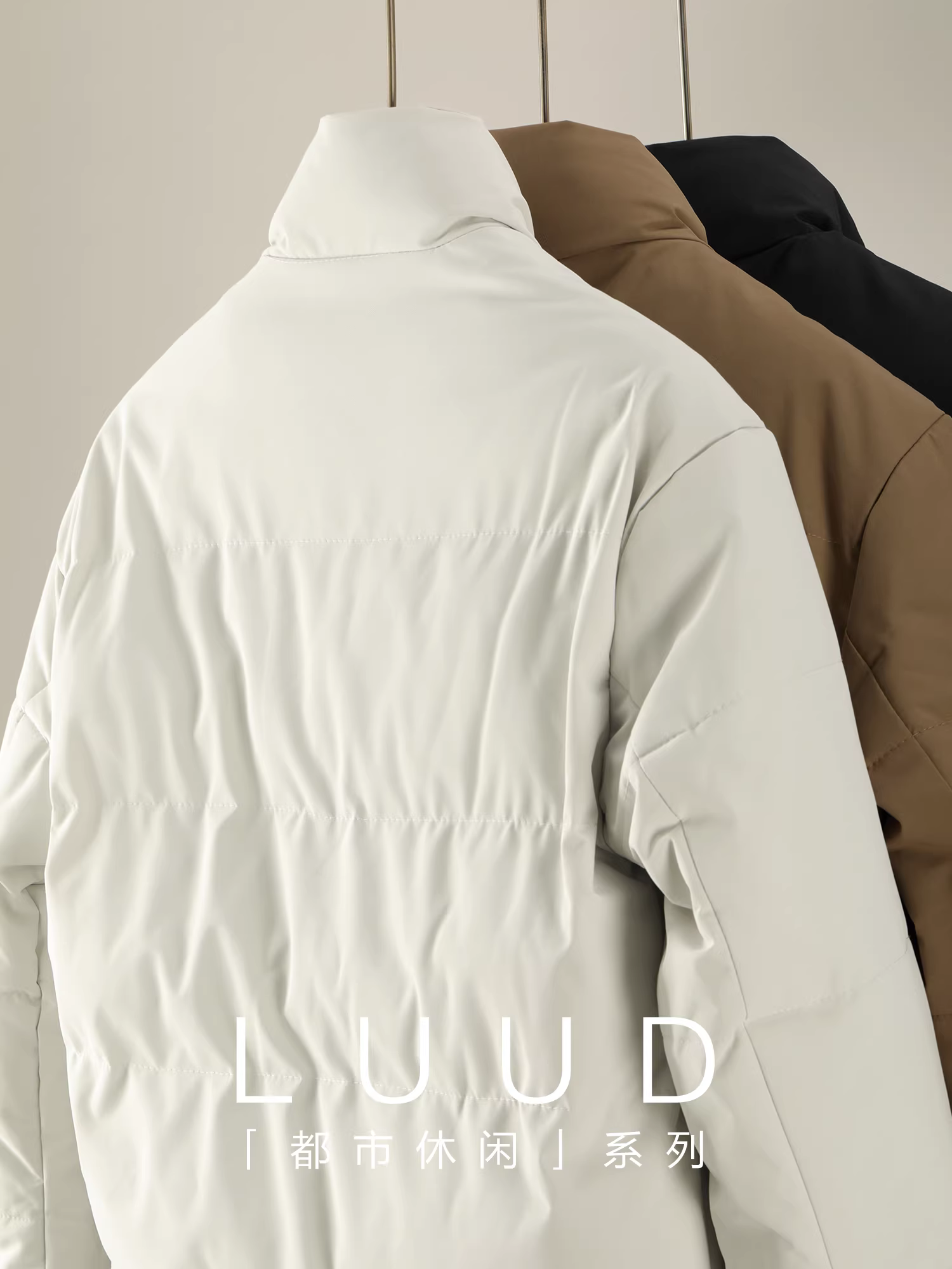 Áo khoác cotton giữ ấm và chống gió kiểu áo bảo hộ lao động nhiều túi LUUD dành cho nam với viền dây rút và cổ đứng kiểu áo phao