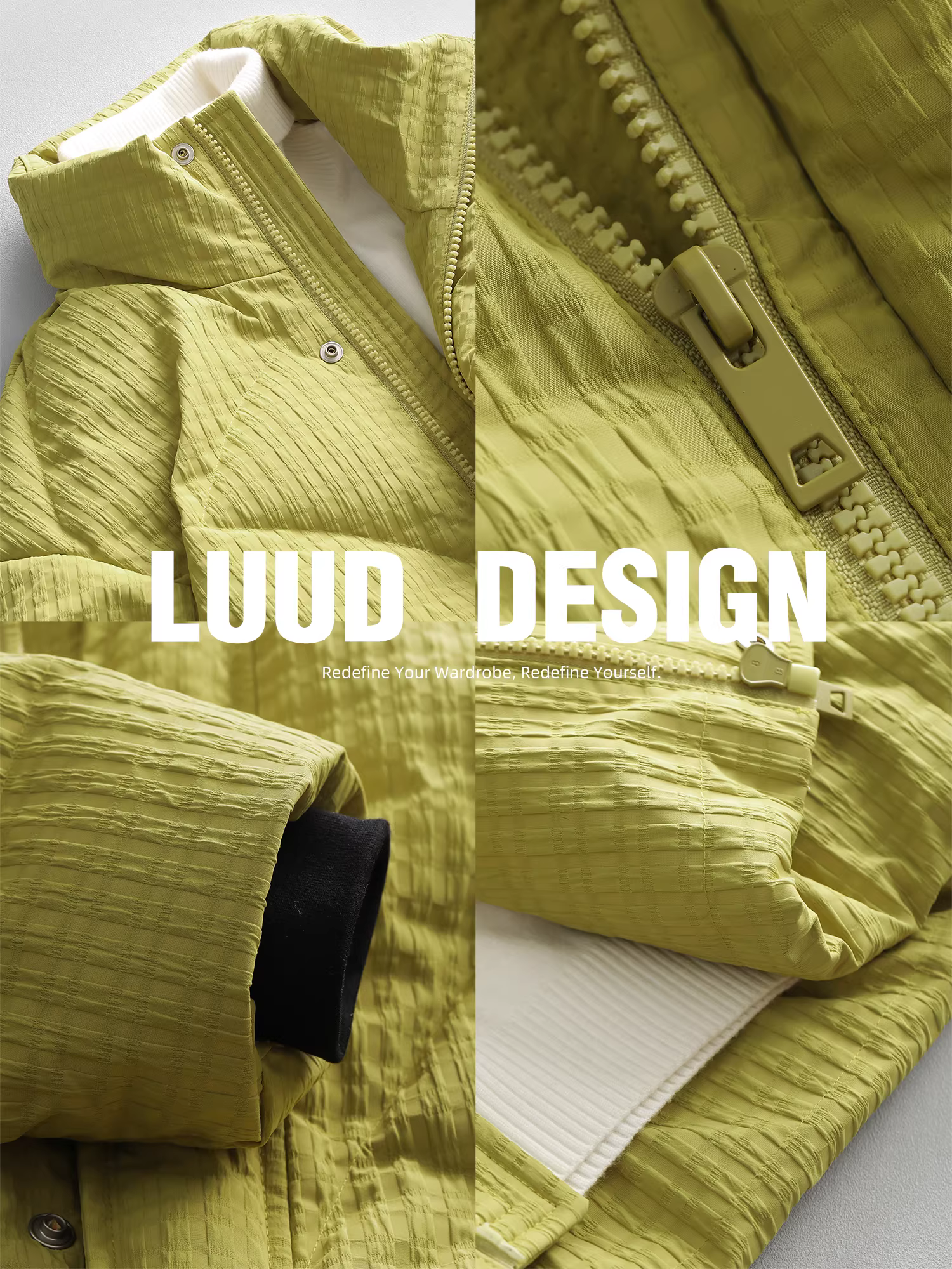 Áo khoác lông vũ màu trắng sữa thời trang LUUD dành cho nam, áo khoác dày có cổ đứng giữ ấm mùa đông