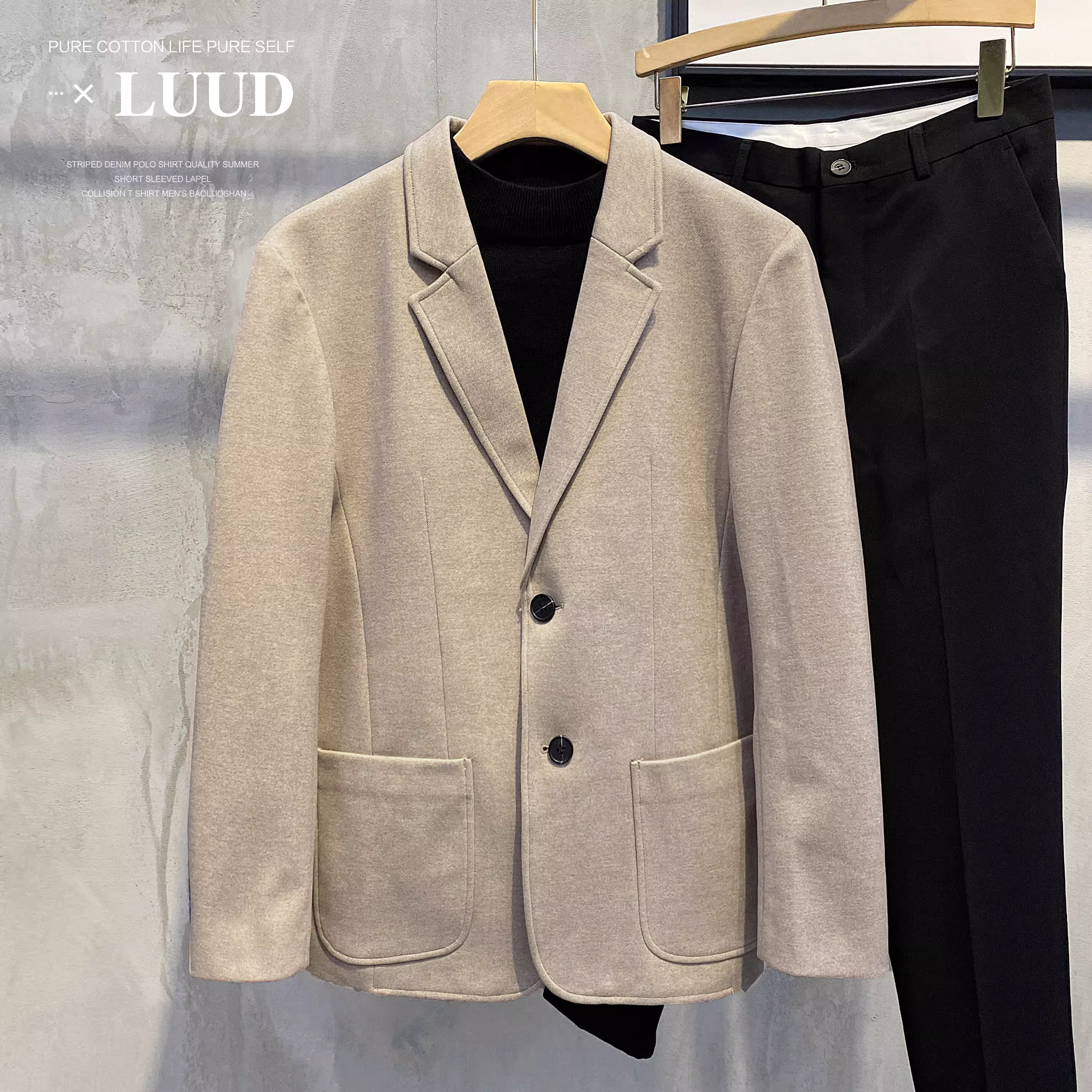 Áo khoác len kiểu dáng Hàn Quốc mùa đông LUUD, phong cách cổ điển, thời trang, áo khoác nam ấm áp