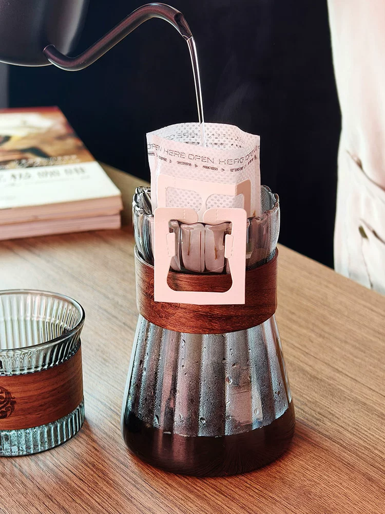 Bình pha cà phê kiểu cổ điển, họa tiết dọc, tách cà phê treo tai, bình pha cà phê bằng thủy tinh chịu nhiệt, tách uống cà phê pha thủ công