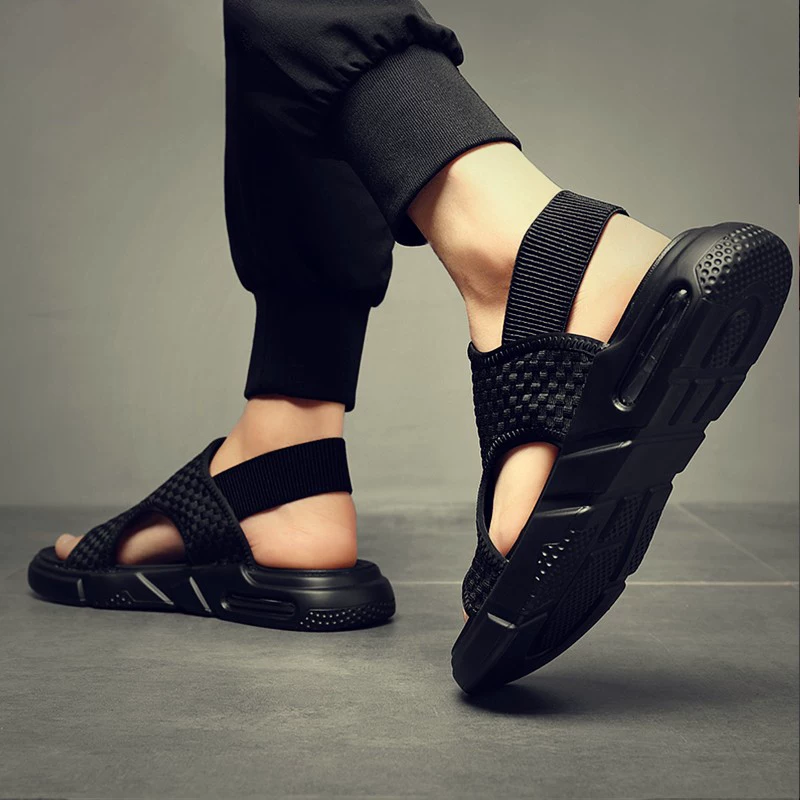 Giày sandal nam phong cách Anh quốc mùa hè, kiểu dáng mới chính hãng, thoáng khí, đế dày, nhẹ, chống trơn trượt, đế mềm, giày đi biển cho nam thanh niên