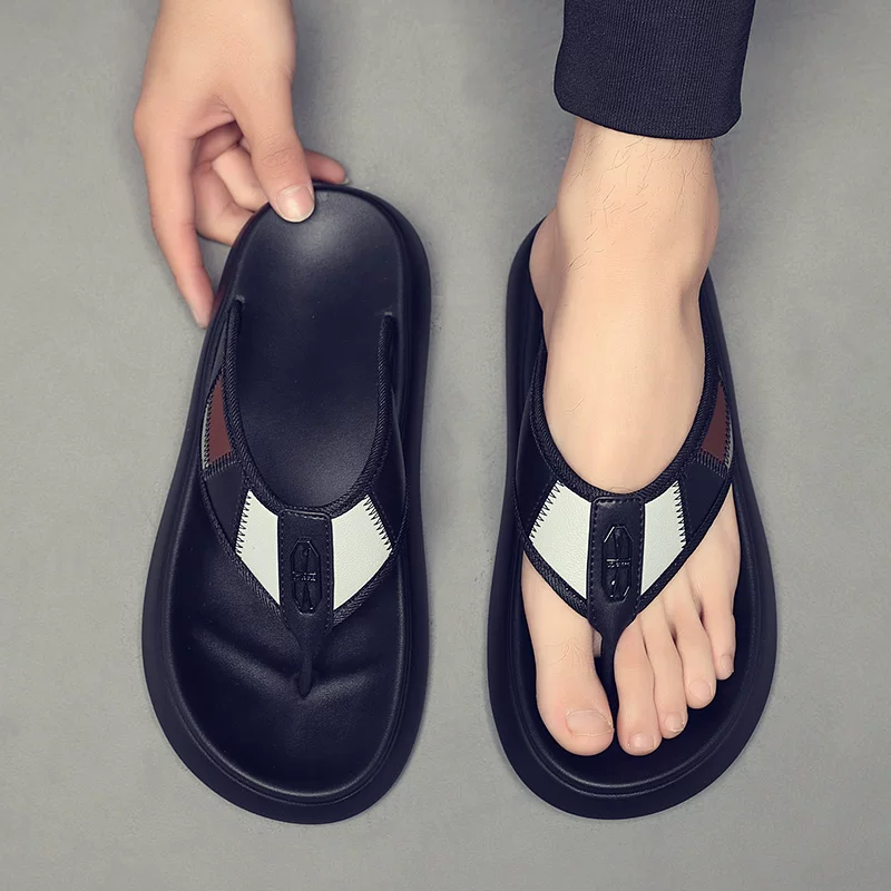 Dép xỏ ngón nam, kiểu dáng mùa hè mới, dép sandal nam cao cấp đi ngoài trời, chống trơn trượt, chống mài mòn, dép nam Quảng Đông khử mùi.