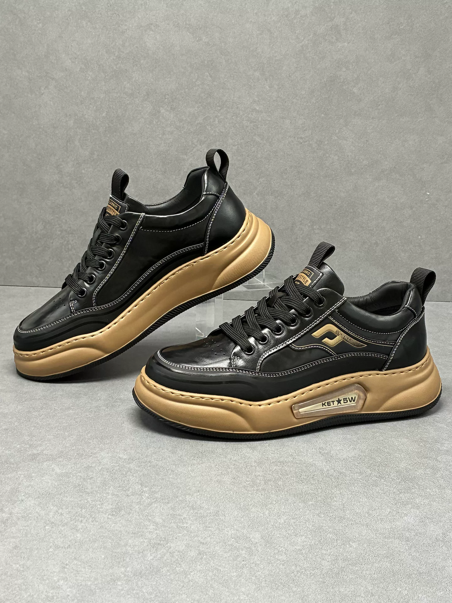 Giày thể thao nam mùa thu 2025 kiểu dáng mới thời trang, giày sneaker nhẹ, đế mềm, chống trơn trượt, bền mài mòn, chất liệu da thật, thoáng khí, giày hợp xu hướng
