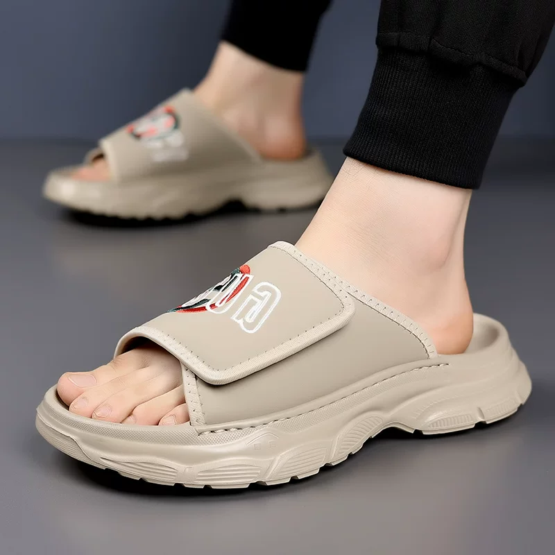 Dép sandal nam mùa hè mới thời trang đế dày tăng chiều cao chống trơn trượt khử mùi đa năng kiểu lười dành cho nam thanh niên sử dụng ngoài trời