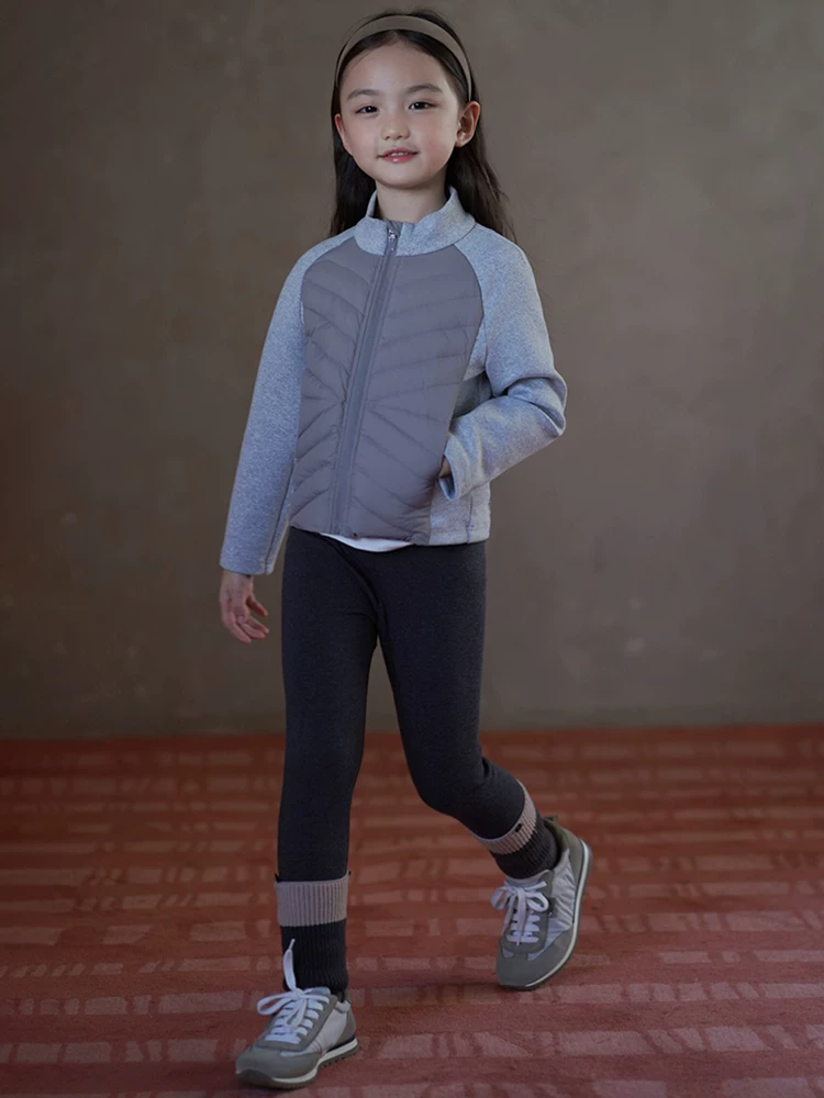 Quần legging trẻ em chất liệu thun cao cấp mùa xuân thu, màu xám, kiểu dáng thể thao đơn giản, quần yoga, quần thể thao cho bé gái