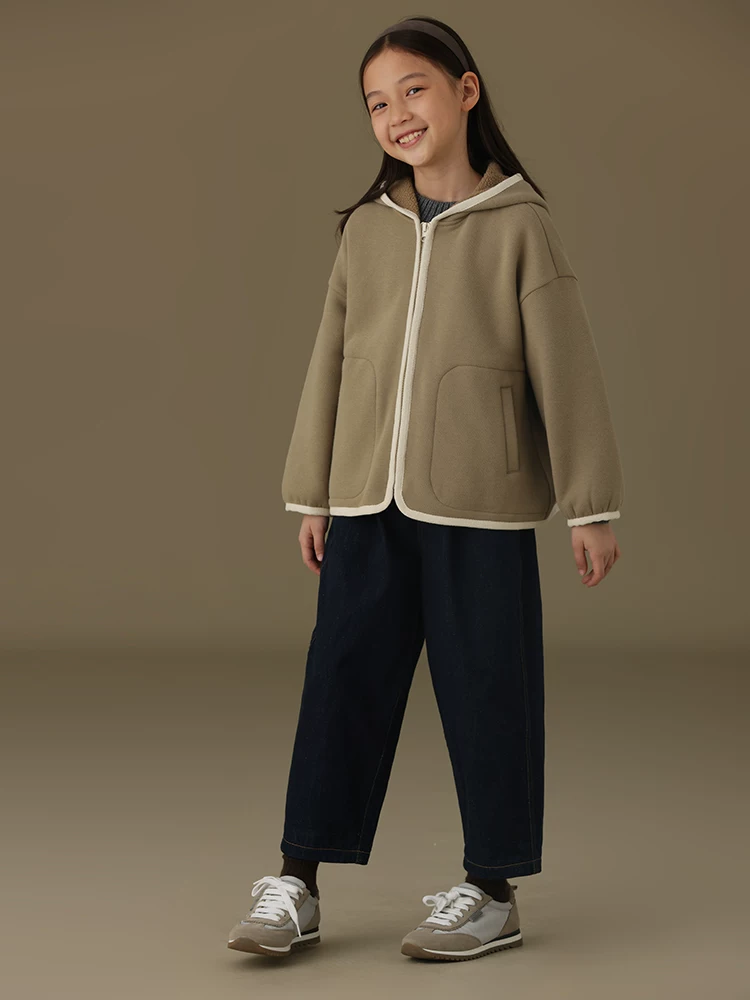 Quần thường ngày mùa đông cho trẻ em, thân thiện với làn da, dày dặn, quần jean cotton ấm áp, quần ống rộng cho bé trai và bé gái