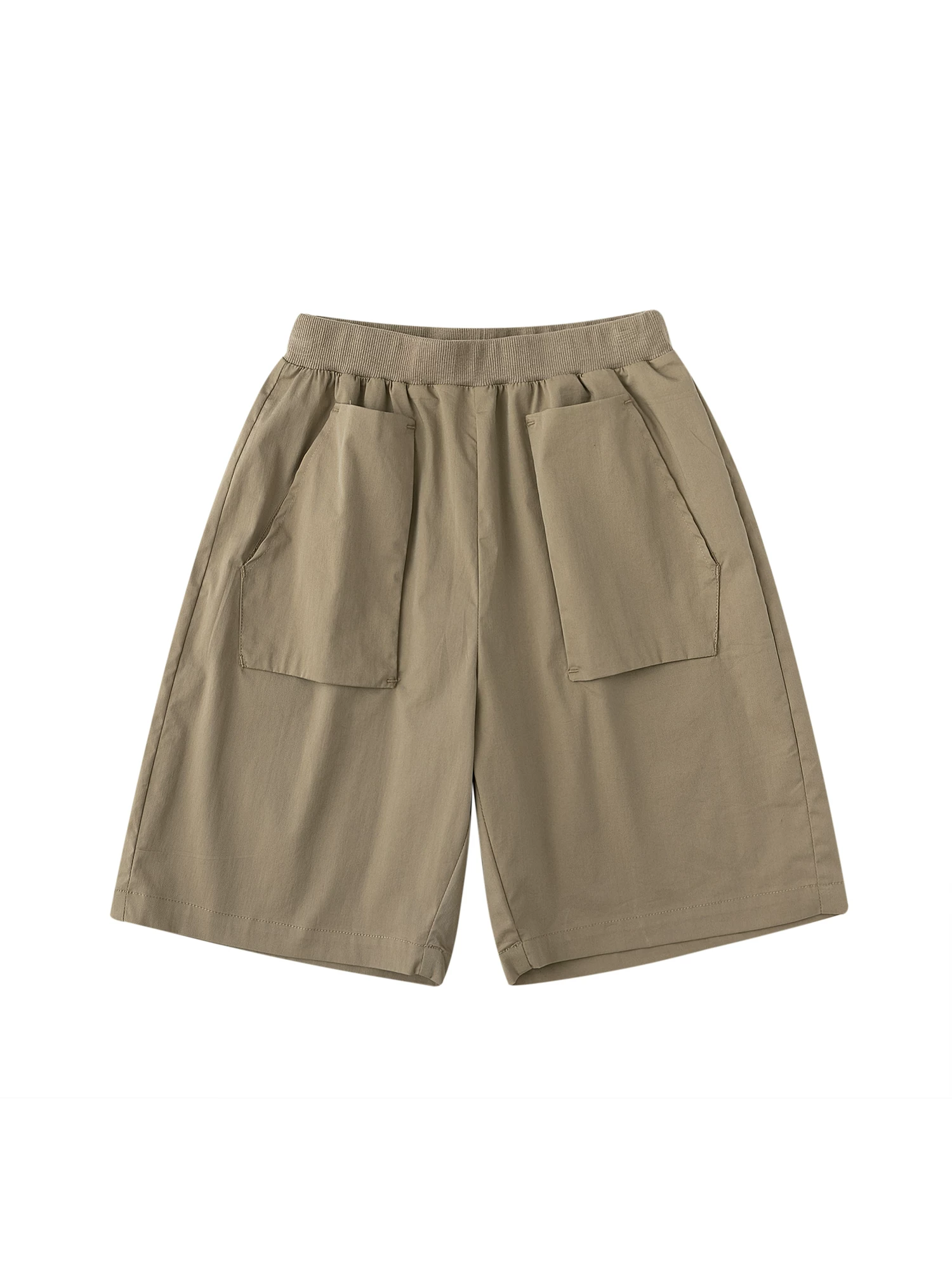 Quần short mùa hè cho trẻ em, kiểu kaki mỏng, quần short dài đến đầu gối dáng rộng, kiểu dáng đơn giản, phù hợp với cha mẹ và con cái, thích hợp cho mùa hè.