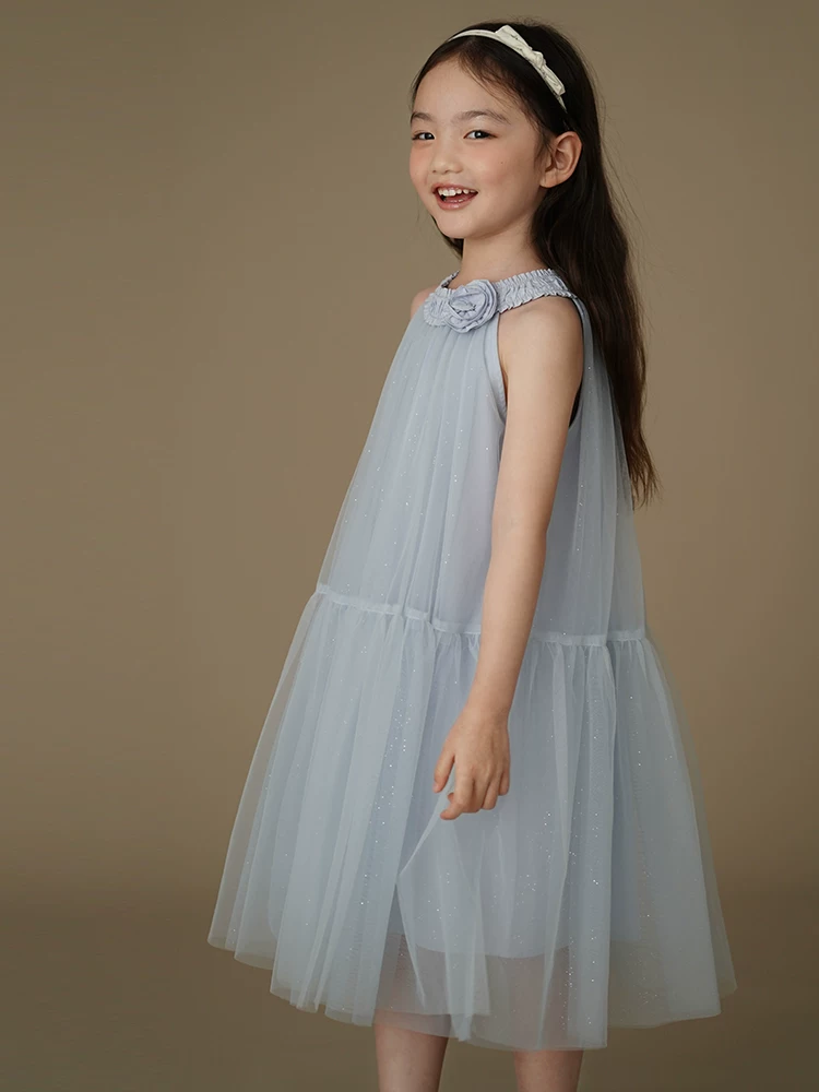 Quần áo trẻ em váy công chúa mùa hè váy ba lỗ phong cách mới váy bé gái váy vải tuyn như cổ tích váy không tay cho trẻ lớn hơn