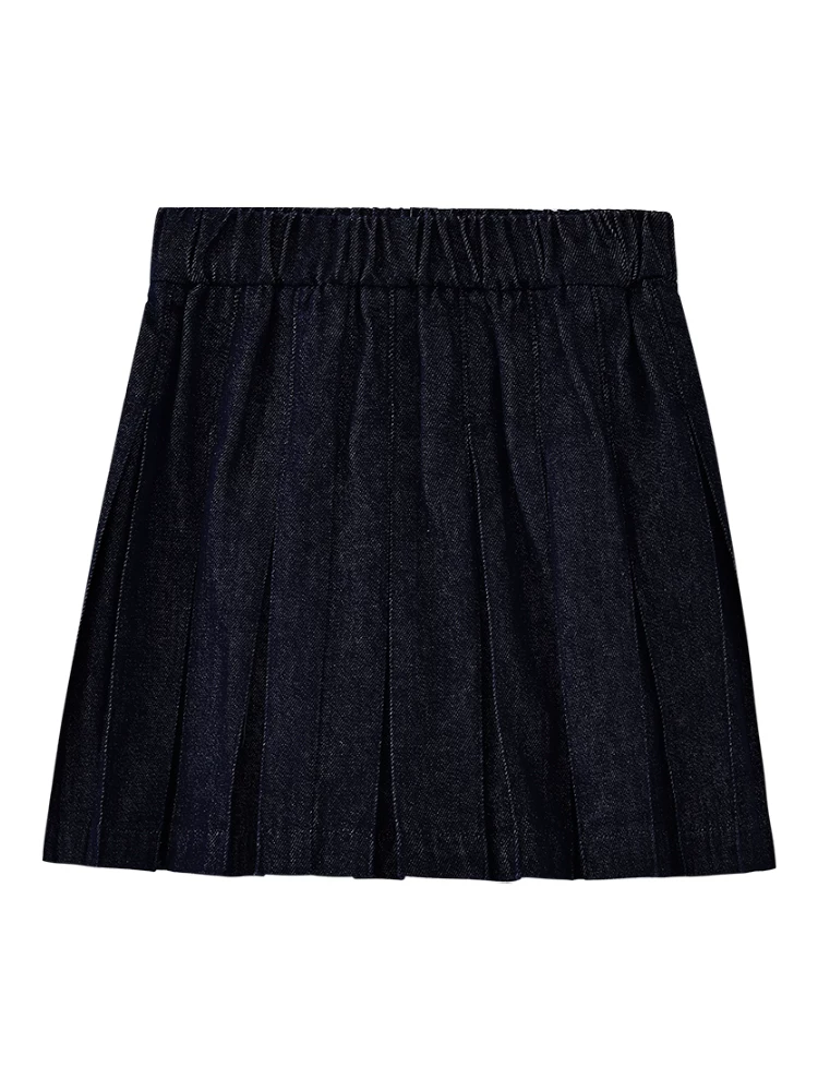 Quần áo trẻ em mùa xuân thu váy bé gái đơn giản đa năng váy xếp ly ngọt ngào váy denim bé gái trang phục mùa thu bé gái