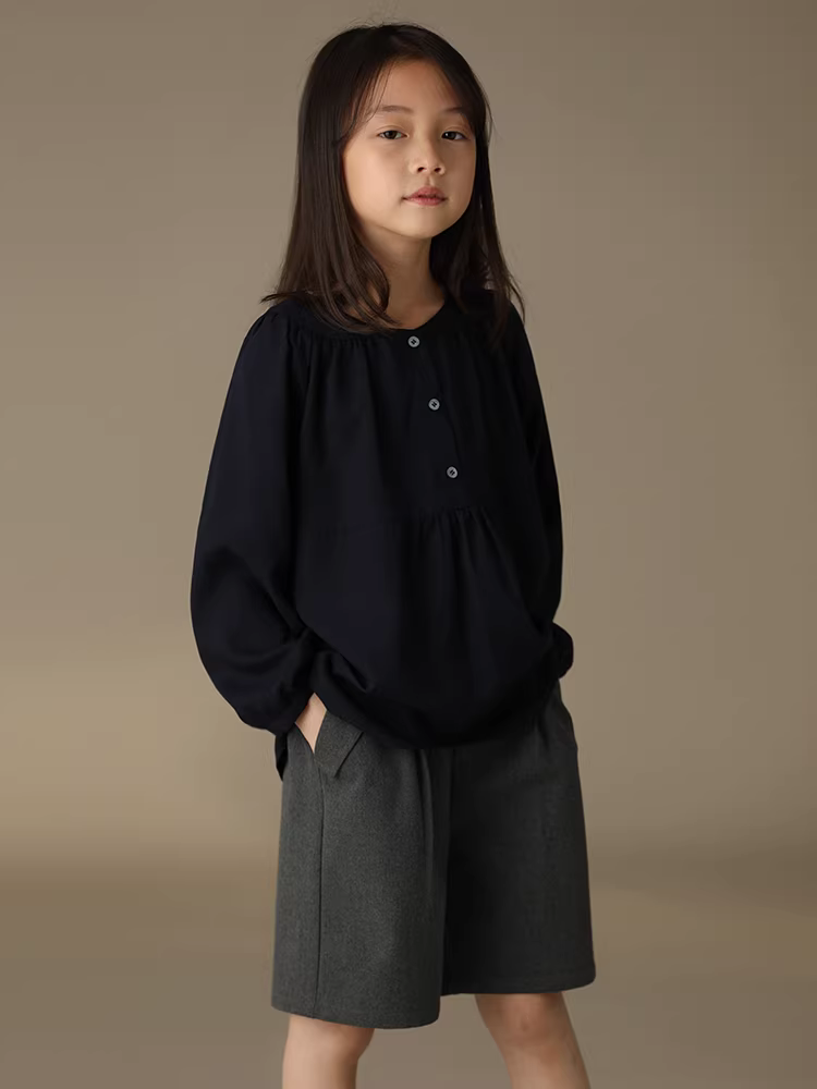 Quần áo trẻ em Hazi Mùa thu Mới về Bé trai và bé gái Bộ đồ dáng rộng xếp ly dành cho cha mẹ và con cái Quần short bé Quần thường ngày năm điểm