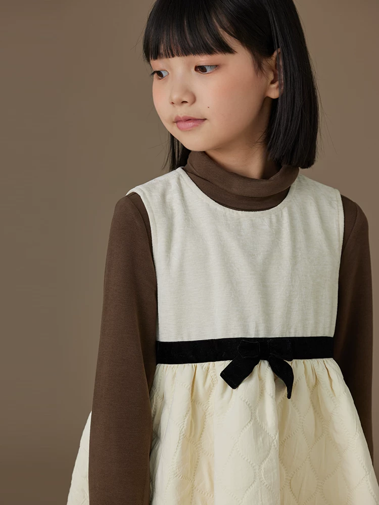 Váy vest trẻ em cho mùa thu đông, váy dài thường ngày dày dặn, kiểu dáng cha mẹ và con cái, váy bé gái, kiểu dáng thời trang cho trẻ lớn.