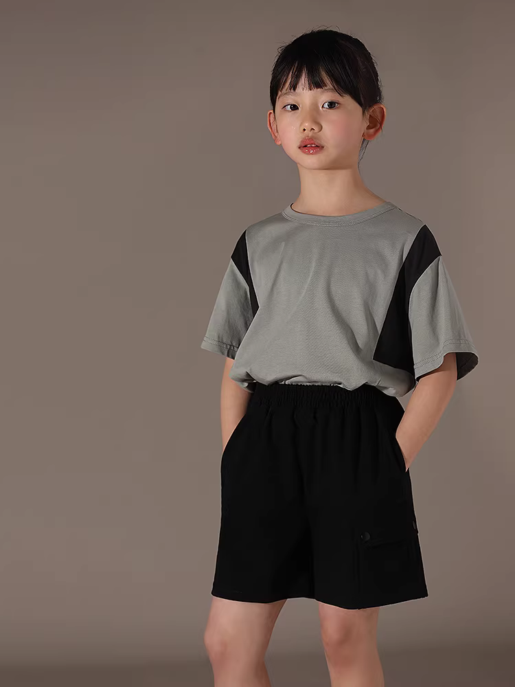 Quần áo trẻ em Hazi đầu thu hàng mới về bé trai và bé gái thân thiện với làn da thoải mái hoàn toàn bằng vải cotton thể thao dành cho cha mẹ và con cái quần short ống rộng thường ngày co giãn