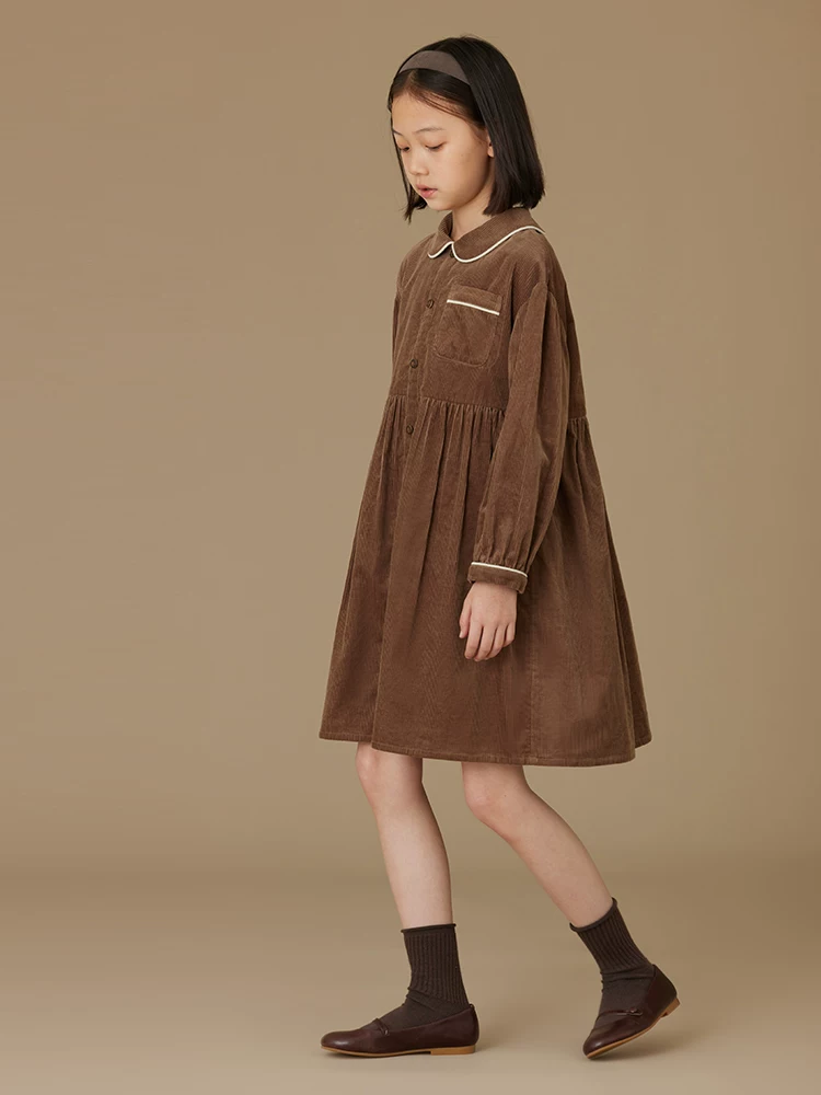 Áo khoác trẻ em mùa xuân thu, kiểu dáng cổ điển màu cà phê mocha, chất liệu cotton gân, tay dài dành cho bé gái