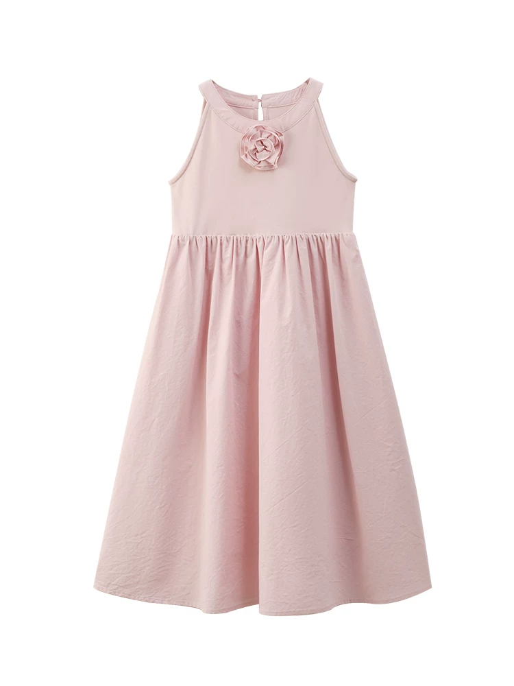 Váy vest trẻ em thiết kế thời trang, thân thiện với làn da, váy dệt kim hoàn toàn bằng cotton, váy không tay cho bé gái, phong cách mùa hè mới.