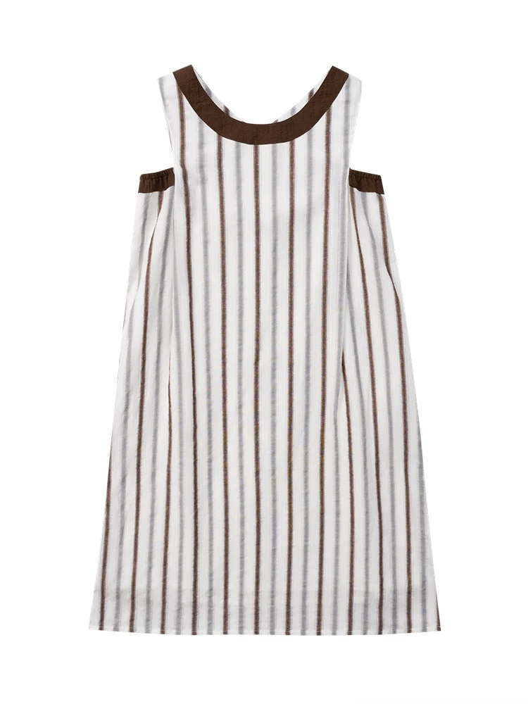 Váy cotton sọc trẻ em dành cho bé gái, váy mùa hè mát mẻ và đa năng dành cho bé gái.
