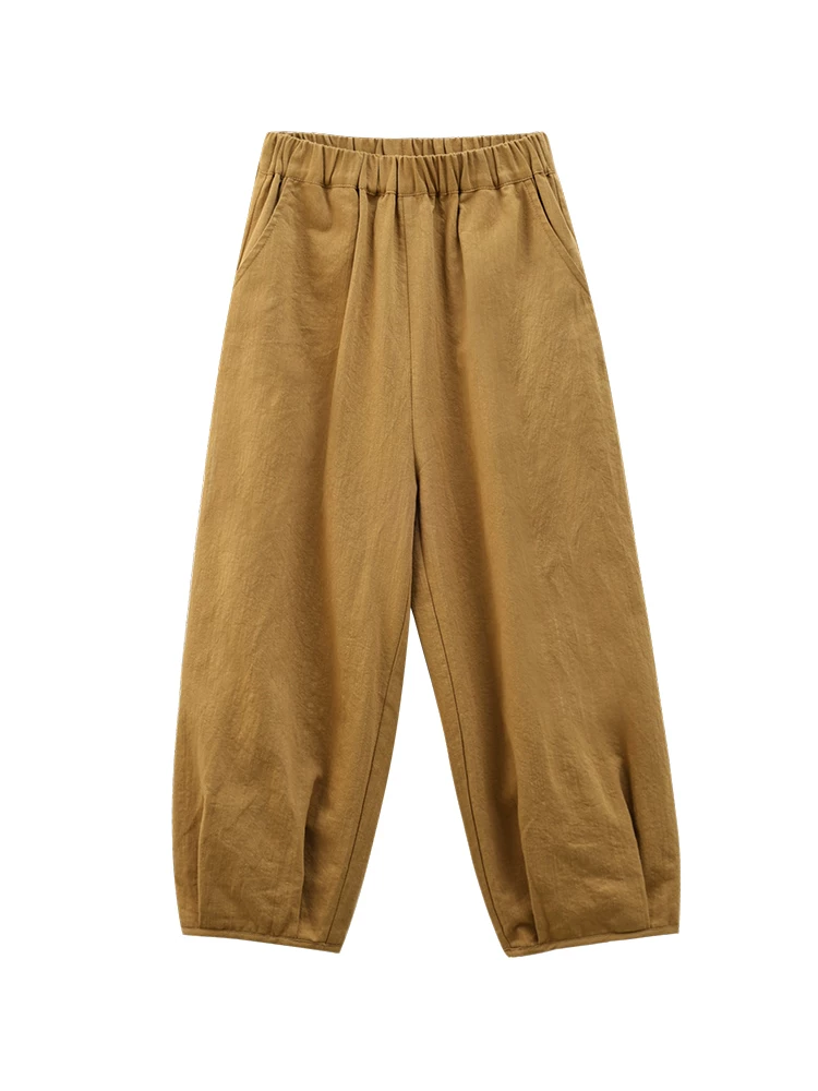 Quần áo trẻ em quần dài thân thiện với làn da cotton nguyên chất đơn giản quần rộng giản dị bé trai bé gái quần jogger cho trẻ lớn hơn mùa hè