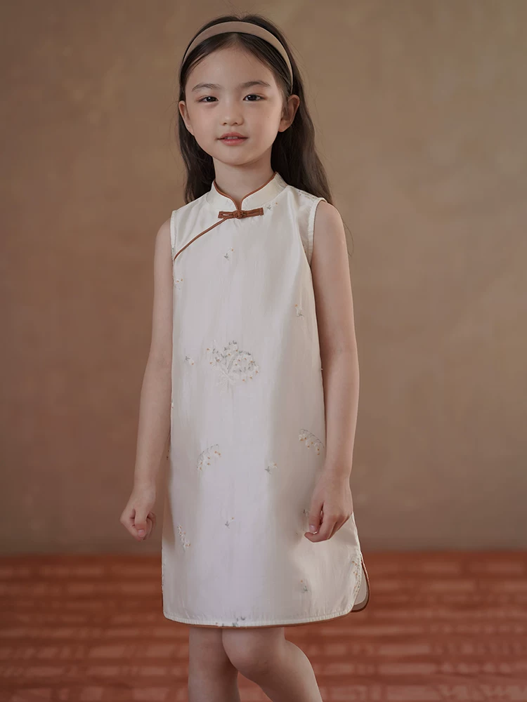 Quần áo trẻ em mát mẻ mùa hè Váy kiểu Trung Quốc mới dành cho bé gái, váy vest sườn xám, váy trang trọng mỏng cho trẻ lớn hơn