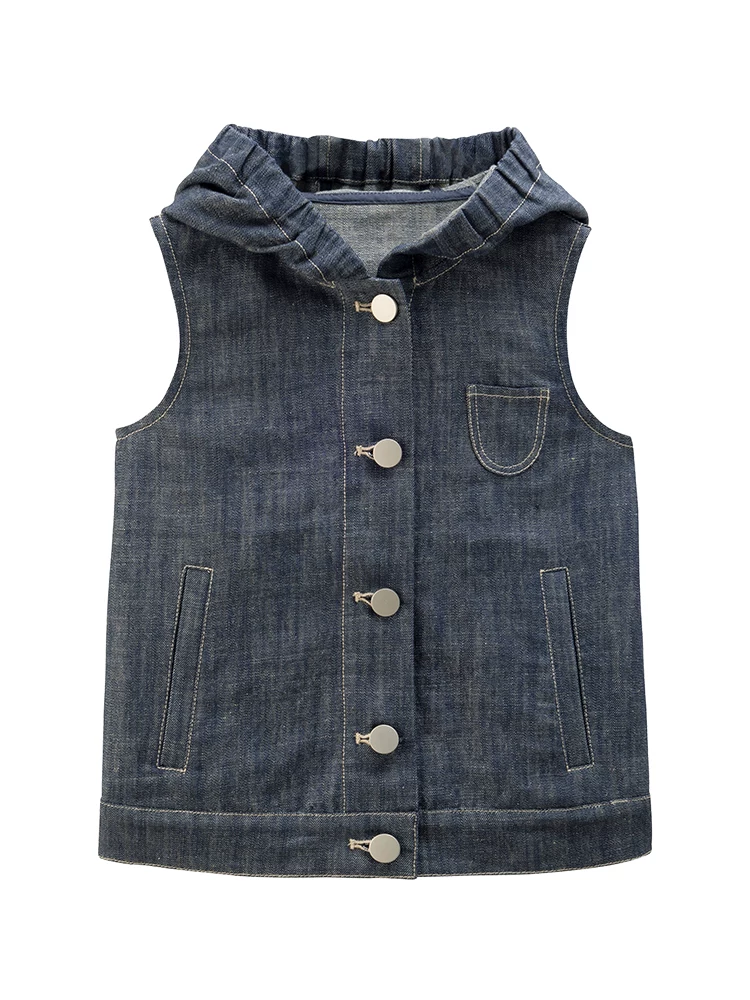 Quần áo trẻ em xuân hè phong cách Hàn Quốc cổ điển áo bé trai bé gái áo vest denim cho trẻ lớn quần áo mùa xuân 25 kiểu mới