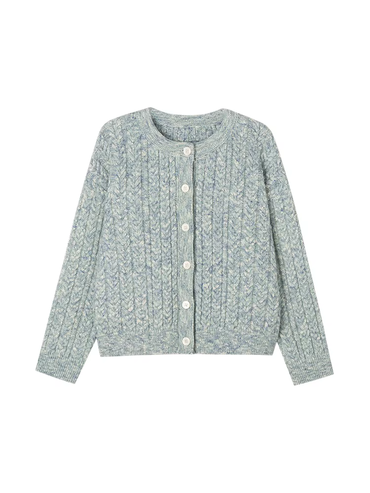 Áo len dệt kim trẻ em dành cho bé gái, mùa thu đông, áo khoác ngoài đơn giản và cao cấp dành cho trẻ lớn.