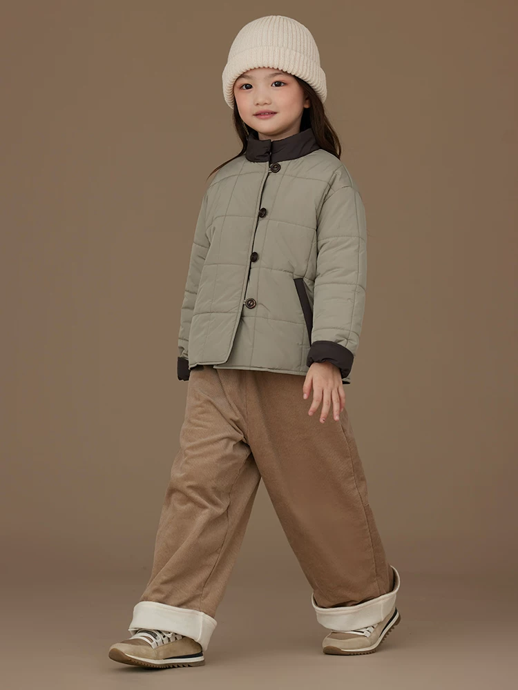 Quần áo mùa đông trẻ em áo khoác phong cách Hàn Quốc mới đơn giản cao cấp áo khoác dày cotton cho bé trai và bé gái