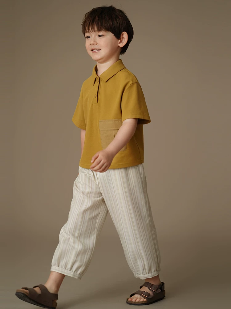 Áo polo mỏng mùa hè cho bé trai và bé gái, áo thun ngắn tay, kiểu dáng công sở, áo đính cườm cho trẻ lớn.
