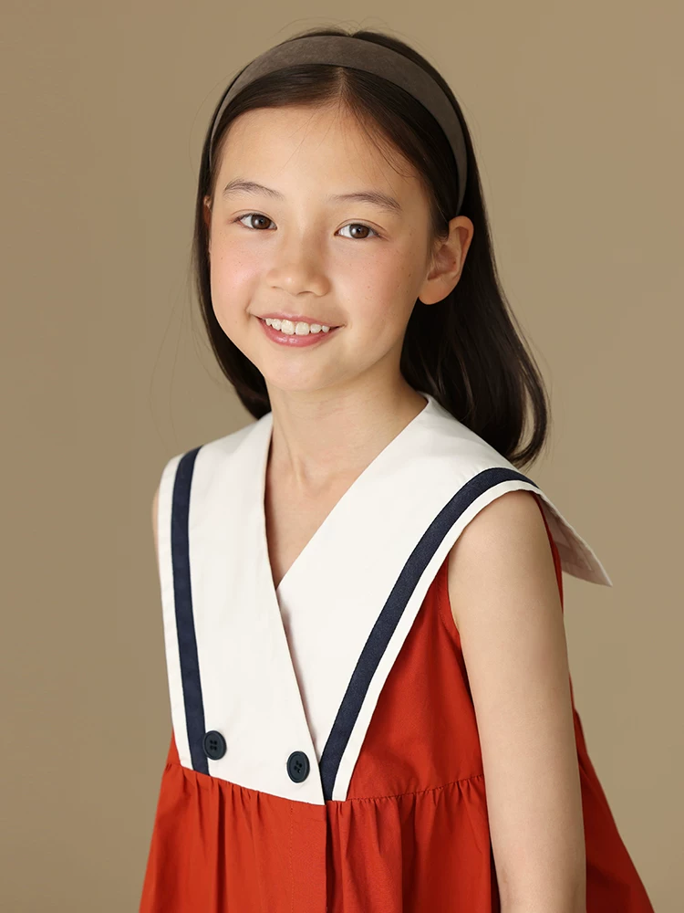 Quần áo trẻ em mùa hè cotton thân thiện với làn da váy ba lỗ màu đỏ váy đi học cho trẻ em váy cho bé gái dành cho trẻ lớn hơn