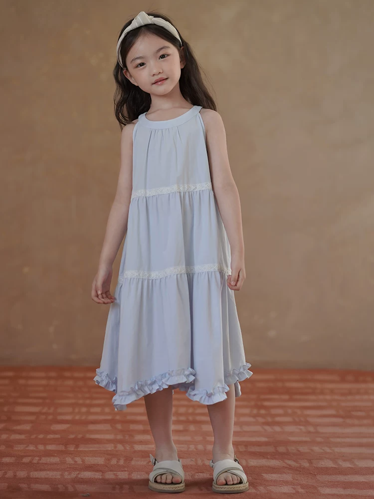 Quần áo trẻ em, váy trẻ em, váy hai dây thoáng mát, váy dài đi nghỉ mát cho bé gái, váy mùa hè cho trẻ lớn, 25 kiểu mới