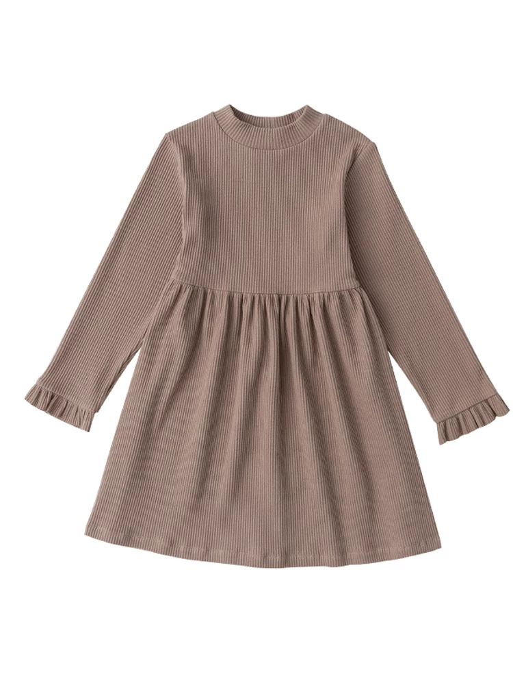 Sản phẩm mùa đông mới của Hazi Tong: Váy áo len cổ tròn tay ren cho bé gái, váy công chúa cotton cho bé.