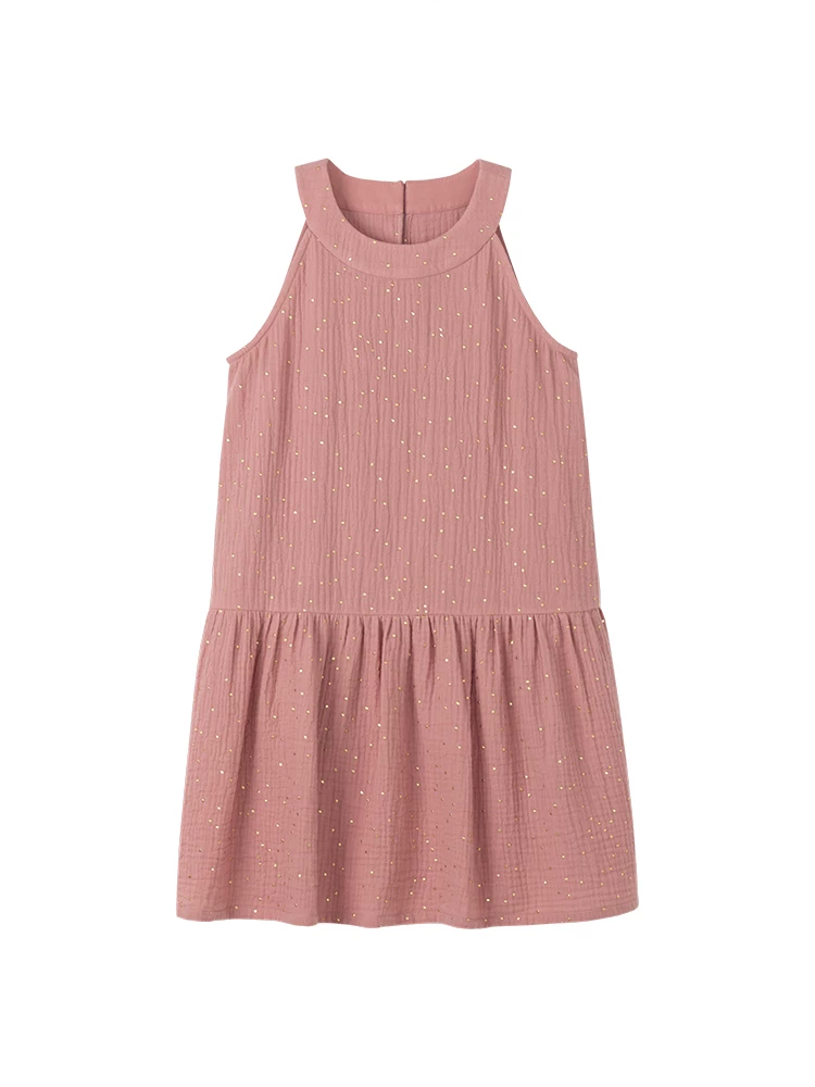 Quần áo trẻ em Hazi Váy mùa hè dành cho trẻ em màu đỏ hồng Váy cotton toàn bộ Váy bé gái Váy mùa hè cho bé gái Cảm giác cao cấp