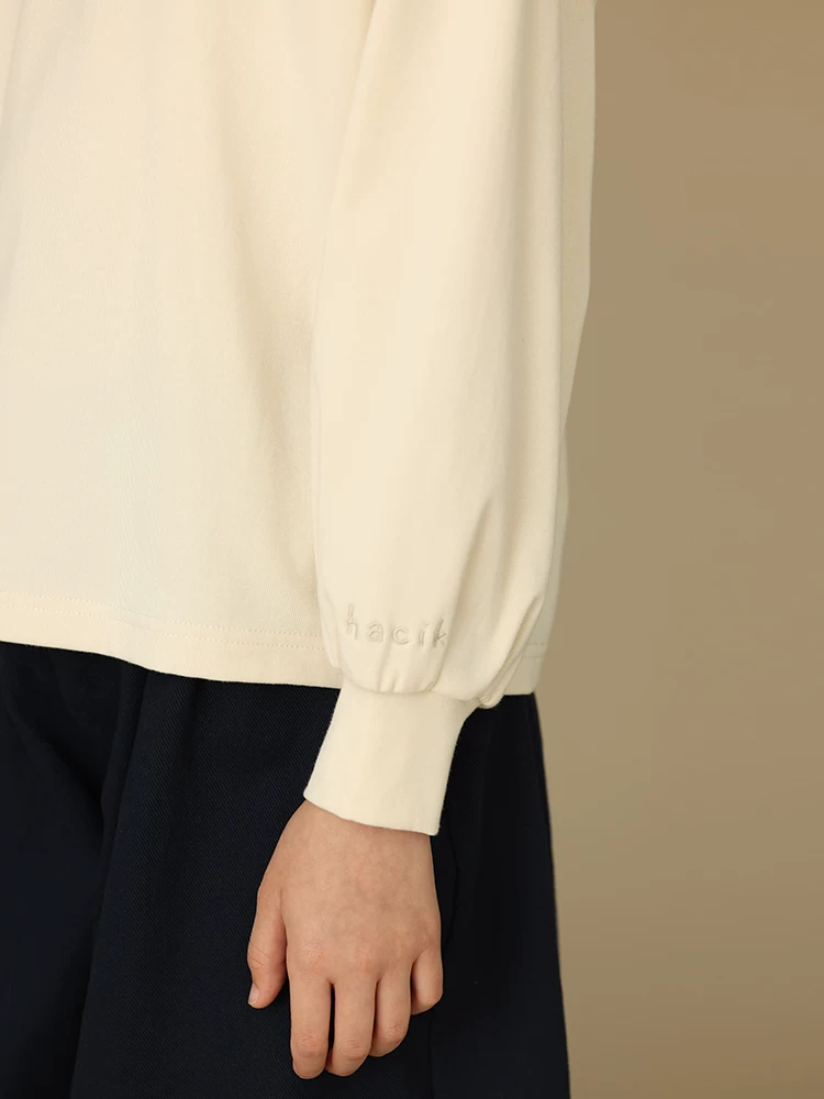 Quần áo trẻ em mùa xuân thu áo trẻ em thêu trơn áo thun cổ tròn unisex giản dị dành cho cha mẹ và con cái dành cho bé trai và bé gái
