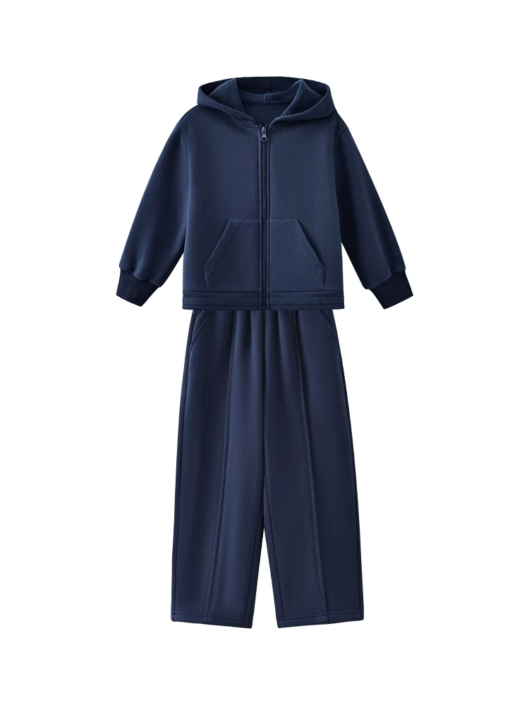 Quần áo trẻ em áo hoodie áo khoác quần thường ngày bộ đồ thể thao bé trai và bé gái mùa thu đông lót lông giữ ấm