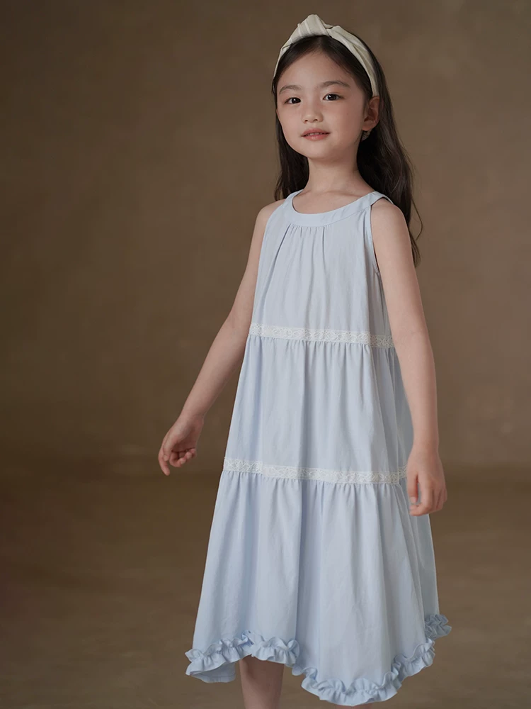 Quần áo trẻ em, váy trẻ em, váy hai dây thoáng mát, váy dài đi nghỉ mát cho bé gái, váy mùa hè cho trẻ lớn, 25 kiểu mới