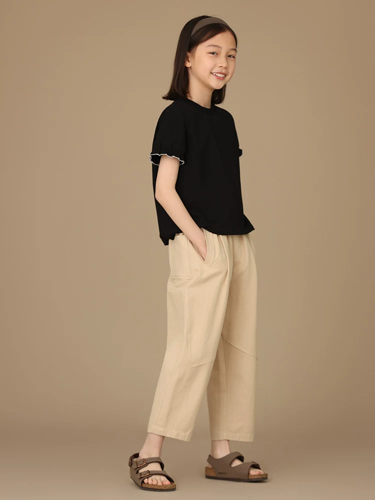 Quần áo trẻ em Hazi 25 Quần kaki mùa hè Quần cắt ngắn cho bé trai và bé gái dành cho trẻ lớn hơn Quần dài thể thao thông thường Quần dài sành điệu