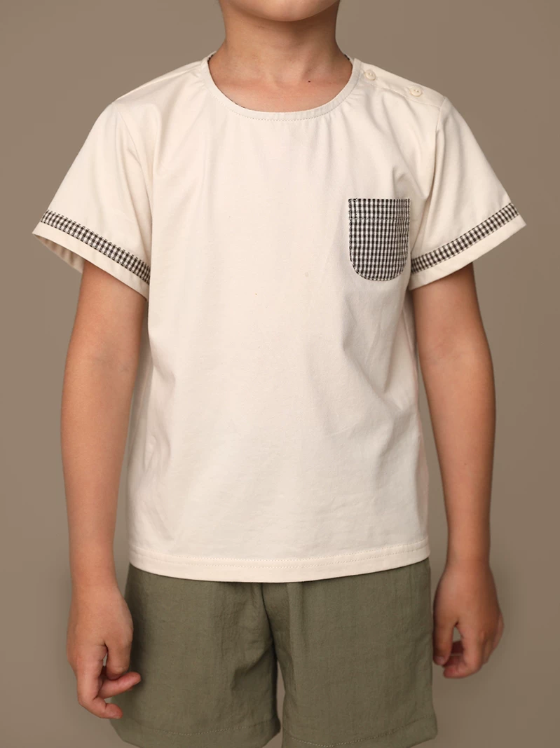 Hazi Quần Áo Trẻ Em Mùa Hè Phong Cách Mới Unisex Cotton Nhanh Khô Màu Khối Áo Thun Tay Ngắn Cho Bé Áo Lót