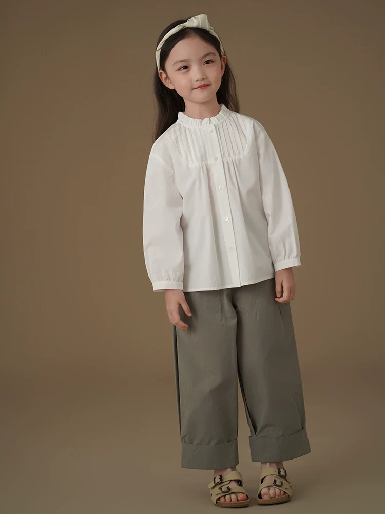 Quần áo trẻ em mùa xuân thu quần thường ngày chất liệu cotton mỏng thân thiện với da quần dài bé trai và bé gái quần ống rộng dáng rộng