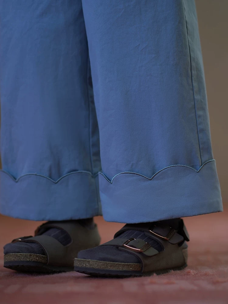 Quần dài trẻ em phong cách Hàn Quốc mùa xuân thu, quần cotton rộng rãi đa năng, quần ống rộng cho bé gái
