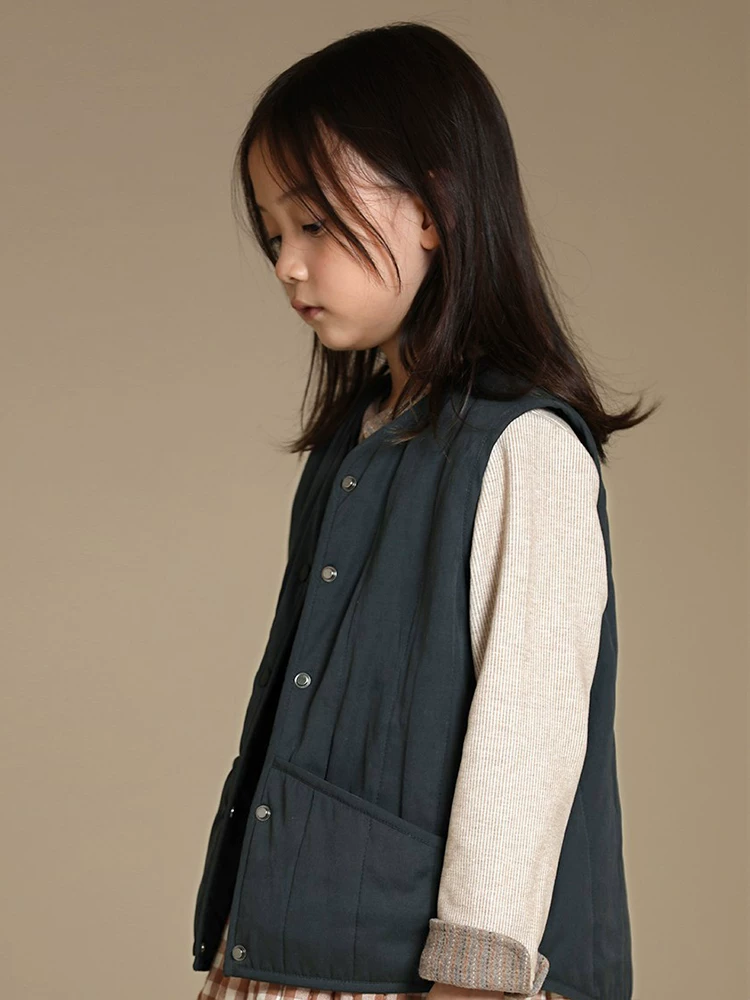 Quần áo trẻ em Hazi Mùa thu Hàng mới về Bé trai và bé gái Áo vest cotton mỏng dành cho cha mẹ và con cái Áo vest cotton mỏng Áo khoác vest cho bé