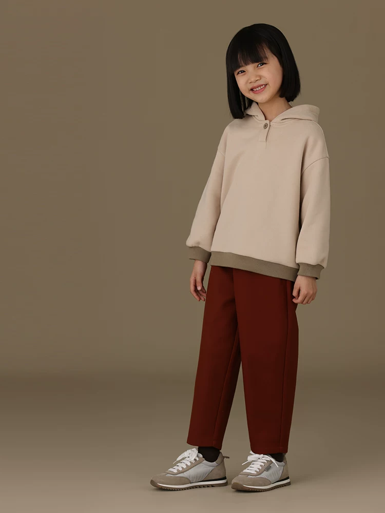 Quần thường ngày mùa đông cho trẻ em, quần ống thẳng mềm mại và thân thiện với làn da cho bé trai và bé gái, quần dài lót lông cừu cho trẻ lớn hơn.