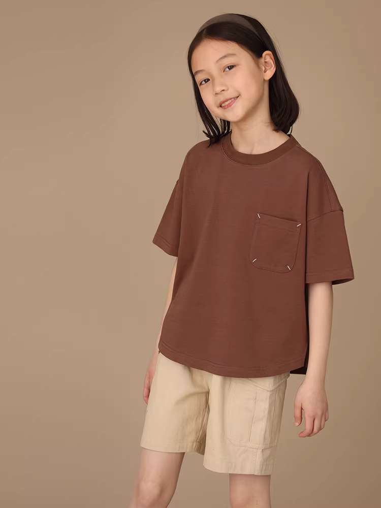 Quần áo trẻ em Hazi Mùa hè mới xuất hiện Quần short bảo hộ lao động bằng vải cotton nguyên chất thân thiện với da màu kaki Quần short kiểu dáng rộng rãi cho cha mẹ và con cái