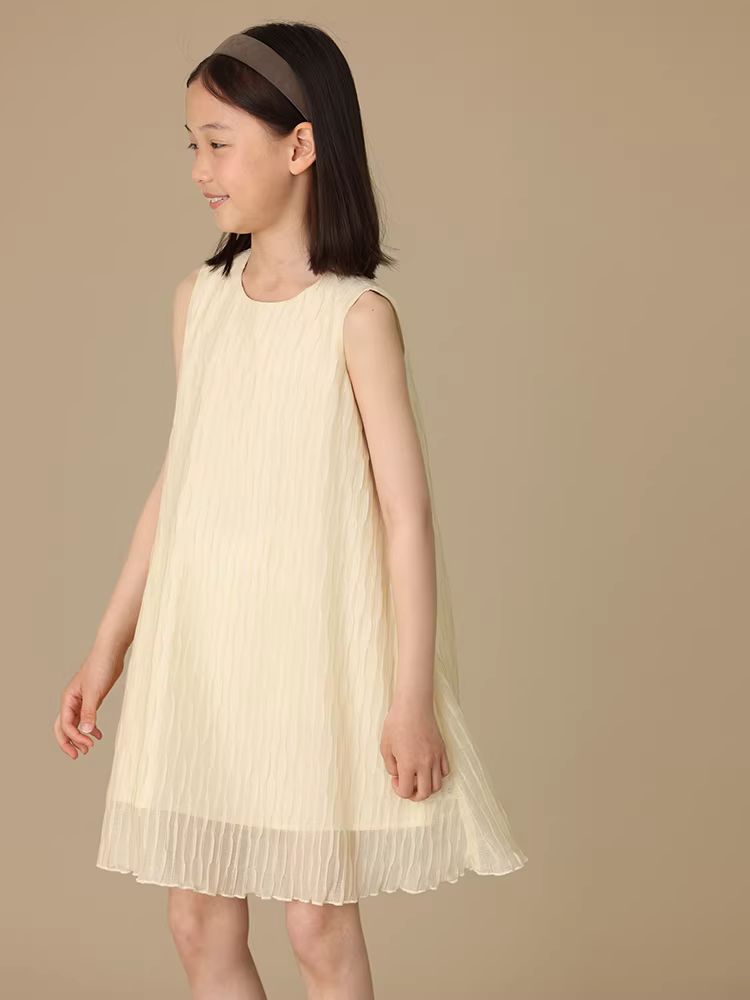 Quần áo trẻ em Hazi Bộ trang phục mùa hè màu be cho bé gái Phong cách cha mẹ và con cái Váy công chúa không tay mát mẻ Váy trẻ em Váy ba lỗ cho bé gái