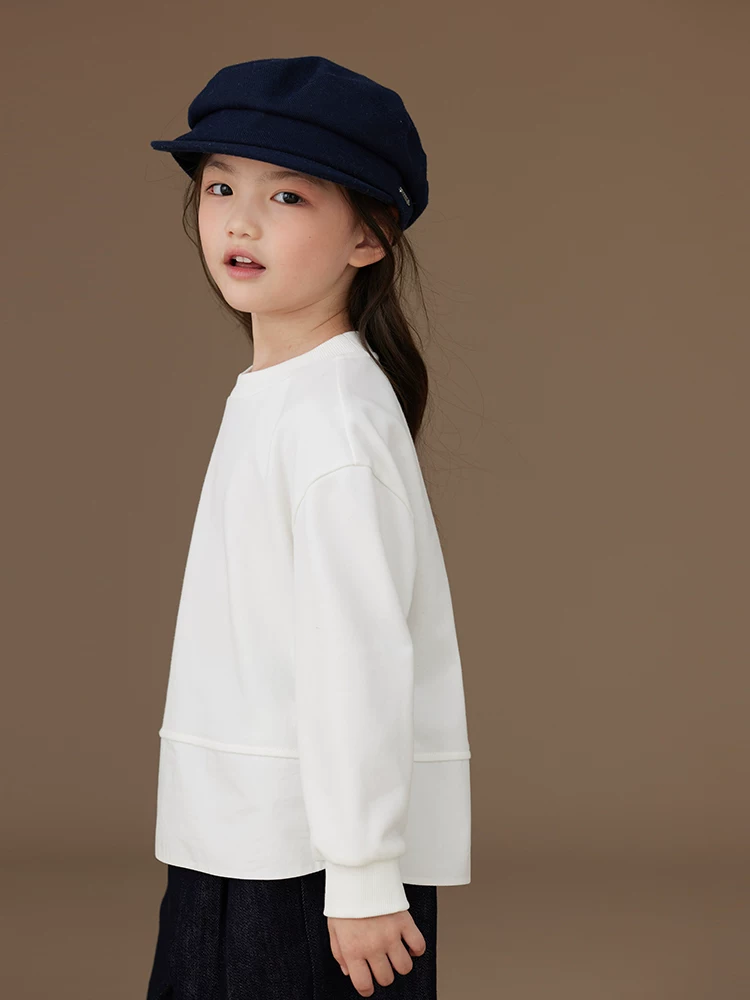 Quần áo trẻ em mùa thu đông áo thun trắng dài tay cotton thân thiện với làn da thoải mái dày dặn ấm áp cho bé trai và bé gái