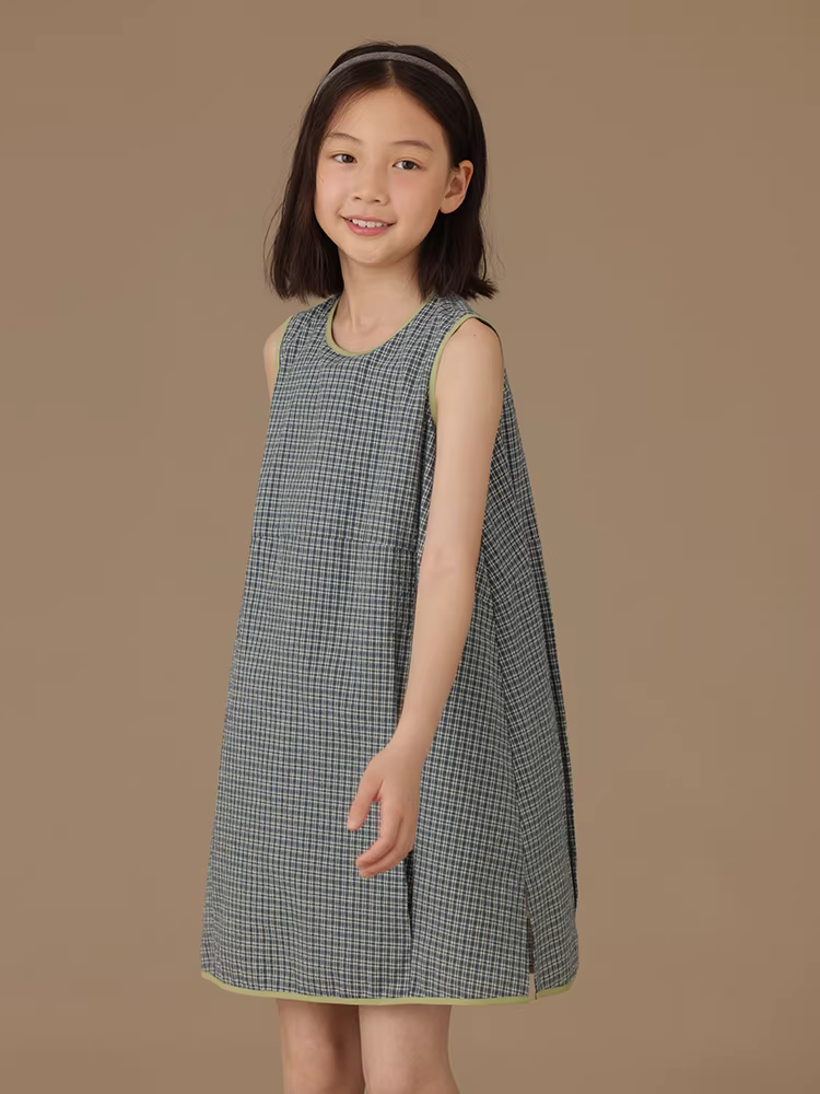 Váy vest kẻ sọc cho trẻ em mùa hè, mỏng và cao cấp, đa năng, giản dị, váy rộng rãi cho bé gái.