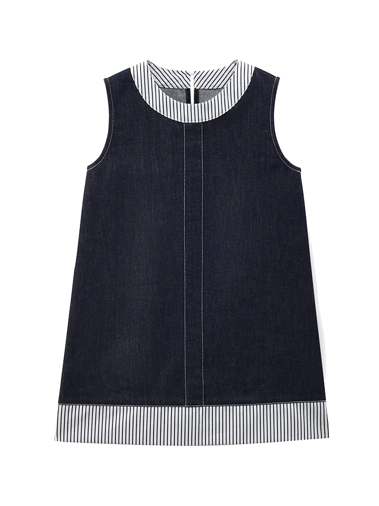 Hazi Quần Áo Trẻ Em Mùa Hè Mới Váy Trẻ Em Thiết Kế Đơn Giản Váy Tank Váy Denim Cổ Điển Cho Bé Gái