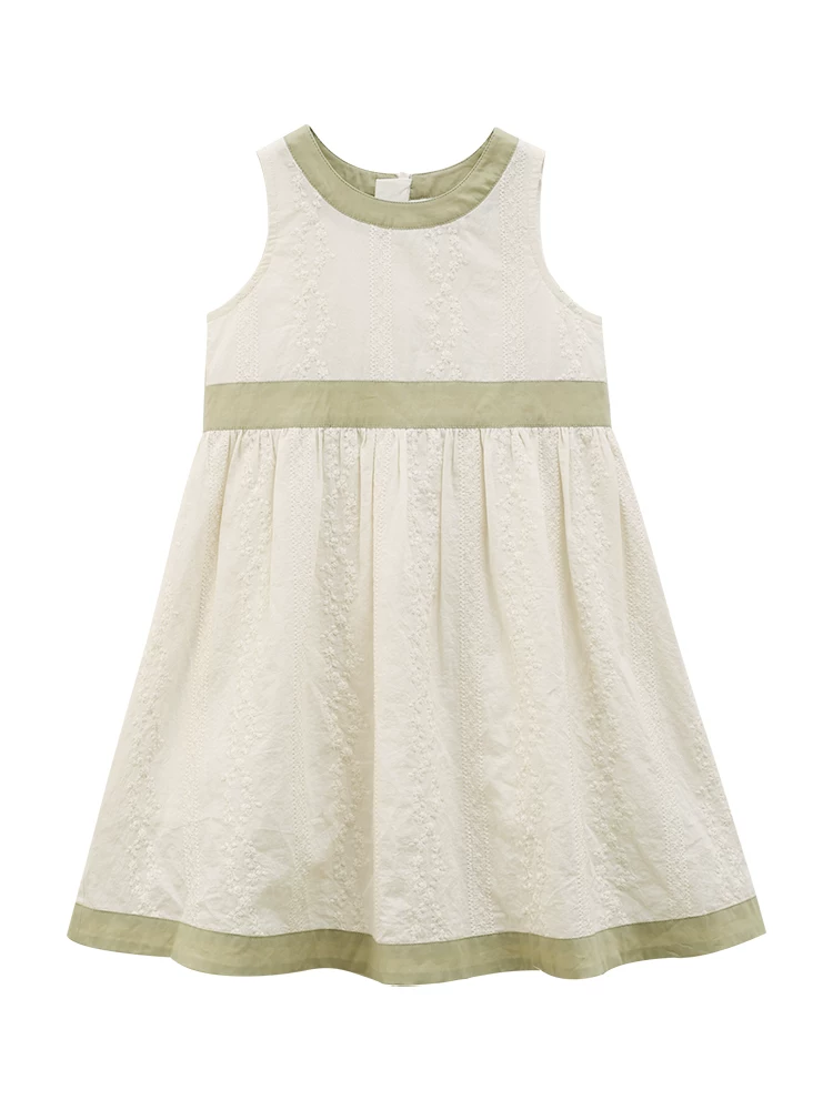 Váy vest trẻ em mùa hè với họa tiết thêu tươi tắn và phối màu dành cho bé gái, quần áo mùa hè mới cho trẻ lớn, mẫu 25.