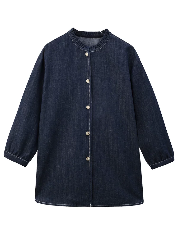Áo khoác trẻ em xuân thu, áo khoác denim dài trung bình, kiểu dáng rộng rãi, thời trang cho bé gái, trang phục mùa xuân, 25 kiểu mới
